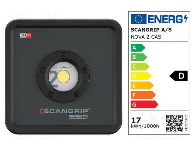 Lamp: working; 6500K; IP30; SCANGRIP CONNECT; 200lm,2000lm; H: 78mm