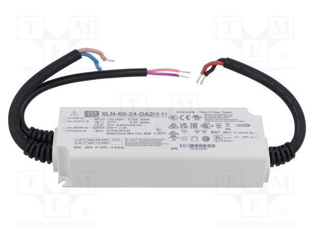 Power supply: switching; LED; 60W; IP67; XLN-60; -25÷90°C; OUT: 1