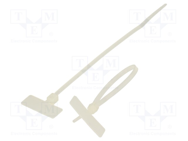 Cable tie; with label; L: 110mm; W: 2.5mm; polyamide; 80N; natural