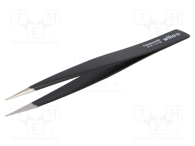 Tweezers; non-magnetic; Tweezers len: 130mm; Blades: straight; ESD