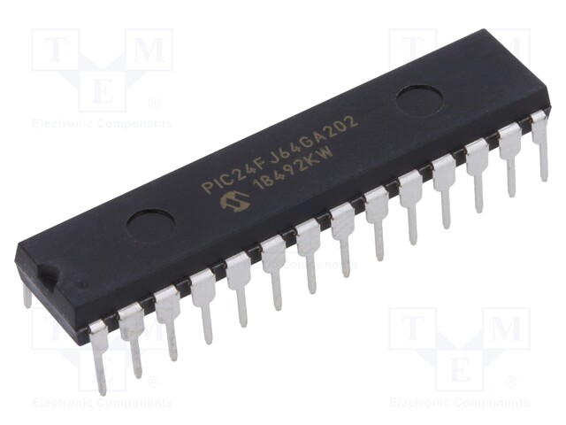 PIC microcontroller; Memory: 64kB; SRAM: 8kB; 32MHz; THT; DIP28