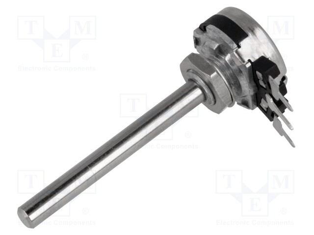 Potentiometer: shaft; single turn; 1kΩ; 200mW; THT; 4mm; metal