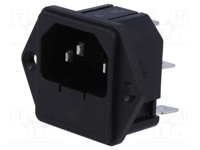 Connector: AC supply; socket; male; 10A; IEC 60320