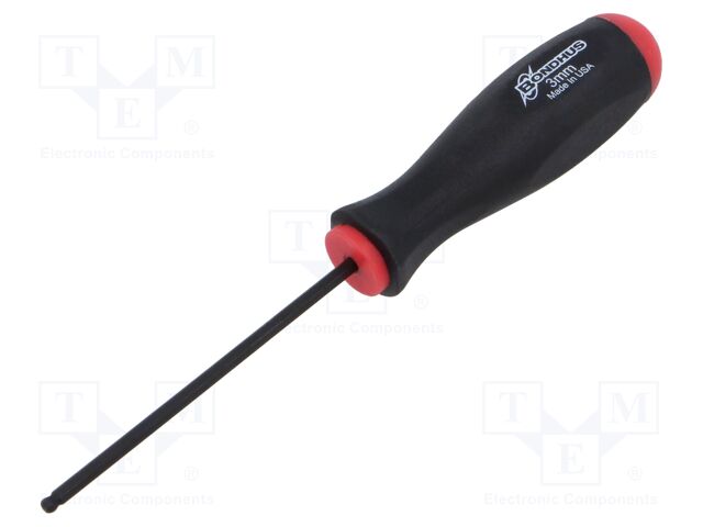 Screwdriver; hex key,spherical; HEX 3mm; Blade length: 83mm