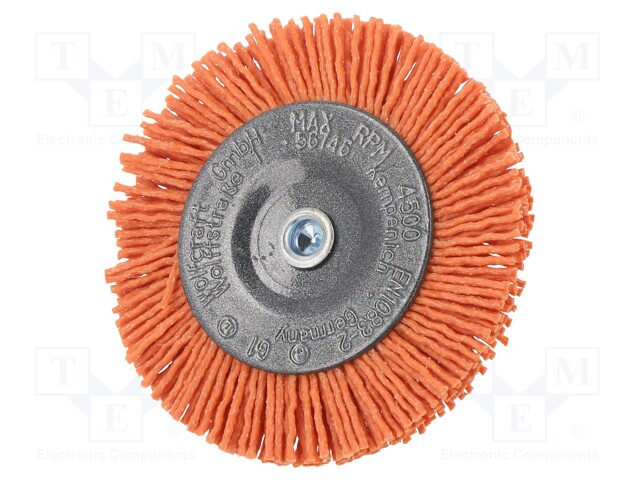 Wheel brush; 75mm; Mounting: 1/4",hexagonal; V: wire