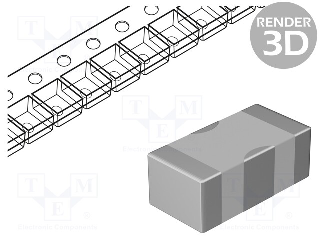 Feedthrough Capacitor, 1 µF, 100 V, 6 A, 1206 [3216 Metric], Surface Mount, ± 20%