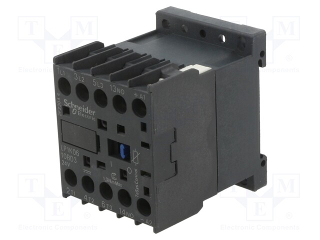 Contactor: 3-pole; NO x3; Auxiliary contacts: NO; 24VDC; 6A; W: 45mm