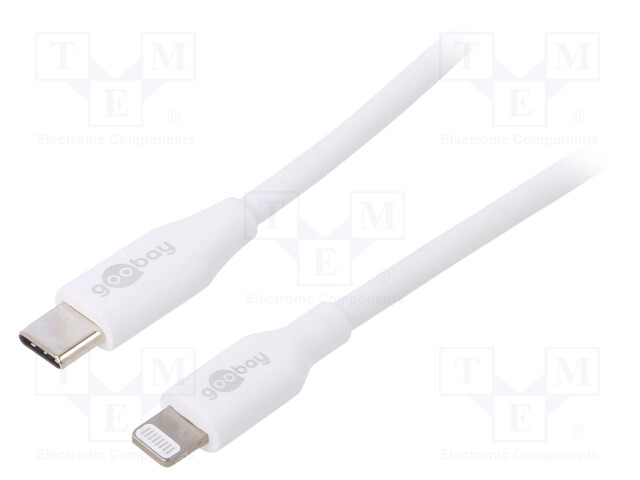 Cable; USB 2.0; Apple Lightning plug,USB C plug; 2m; white; 87W