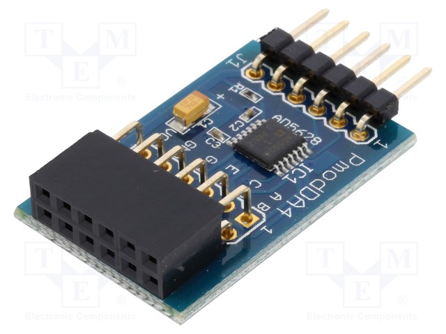 Pmod module; D/A converter; SPI; AD5628; 12bit; No.of D/A chan: 8