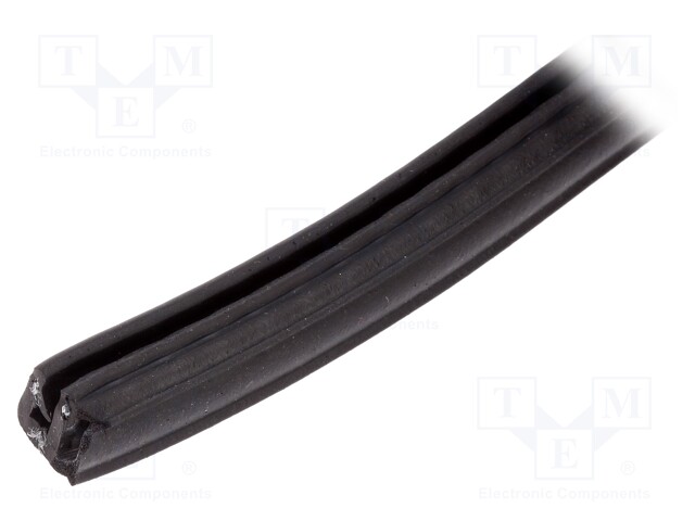 Hole and edge shield; EPDM; L: 5m; black; H: 11.5mm; W: 8.75mm