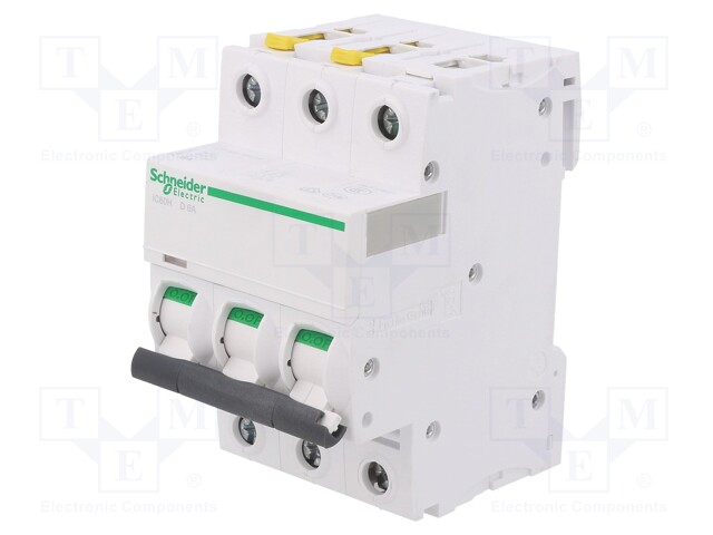 Circuit breaker; 400VAC; Inom: 6A; Poles: 3; DIN; Charact: D; 10kA