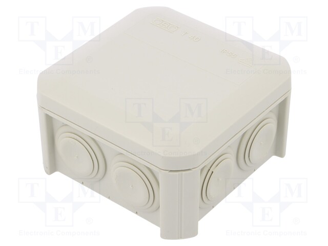 Enclosure: junction box; X: 90mm; Y: 90mm; Z: 52mm; polypropylene