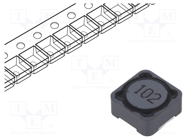 Inductor: wire; SMD; 1mH; 400mA; 1.53Ω; 12x12x6mm; ±20%; -40÷125°C