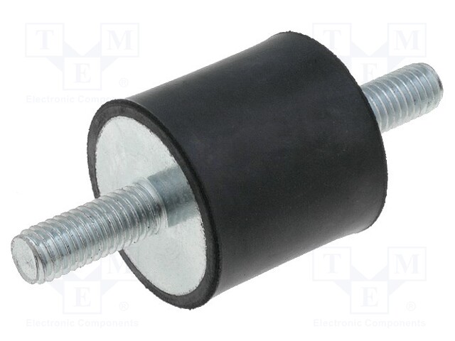 Vibration damper; M8; Ø: 30mm; rubber; L: 30mm; Thread len: 20mm