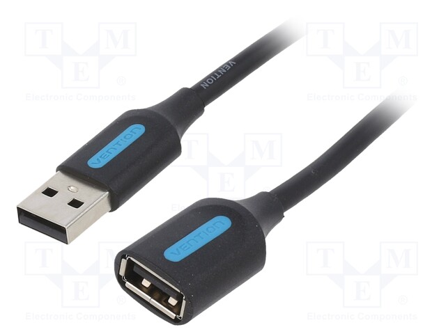 Cable; USB 2.0; USB A socket,USB A plug; nickel plated; 1.5m