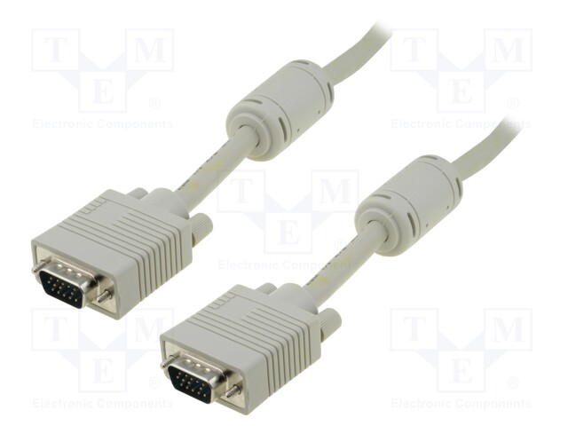 Cable; D-Sub 15pin HD plug,both sides; grey; 1.8m