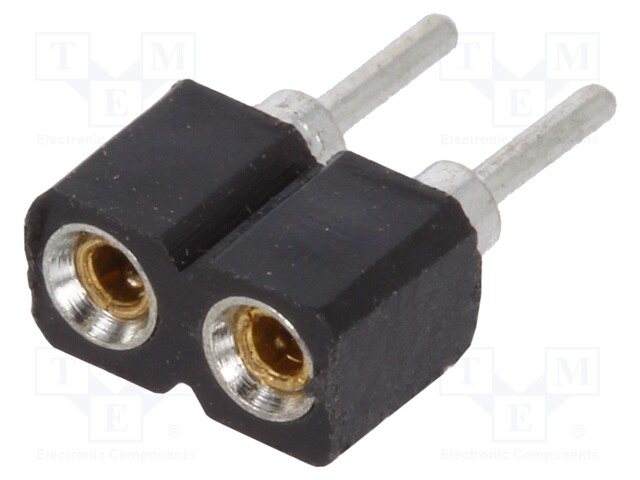 Socket: SIL; PIN: 2; Pitch: 2.54mm; precision; THT; gold-plated