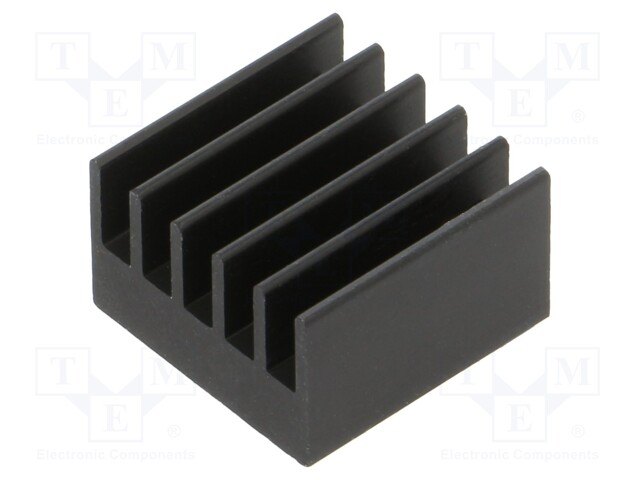 Heatsink: extruded; grilled; BGA; black; L: 15mm; W: 15mm; H: 9.5mm