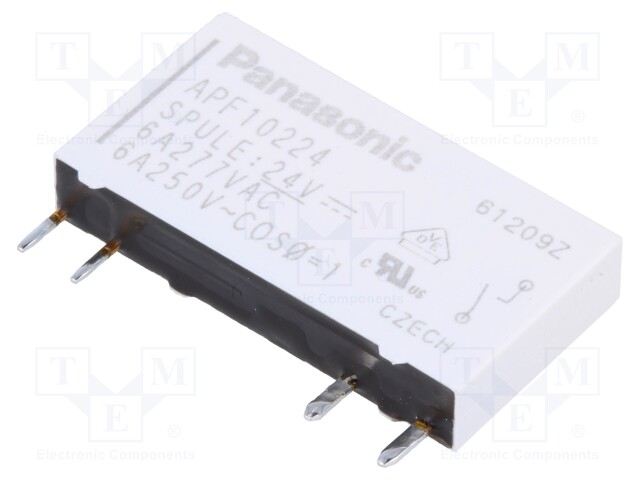 Relay: electromagnetic; SPST-NO; Ucoil: 24VDC; 6A/250VAC; 3388Ω