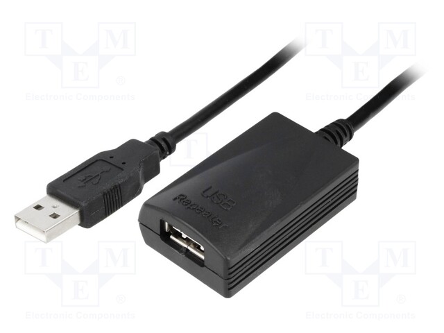 Repeater USB; USB 2.0; USB A socket,USB A plug; 5m; 480Mbps