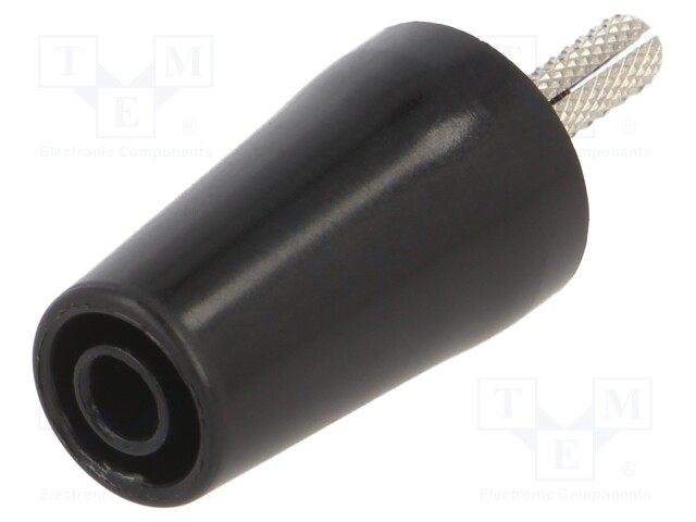 Adapter; 4mm banana; 32A; black; nickel plated; 42mm