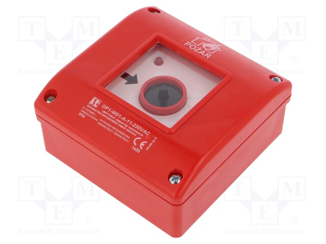 Safety switch: fire warning hand switch; Series: OP1; IP65