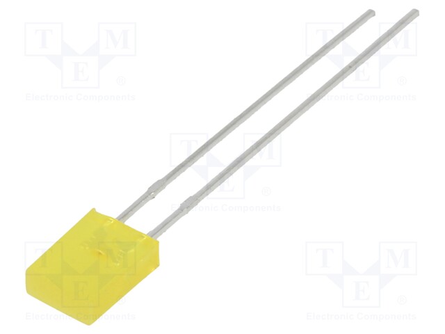 LED; rectangular; 2x5x7mm; yellow; 10mcd; 110°; Front: flat; 20mA