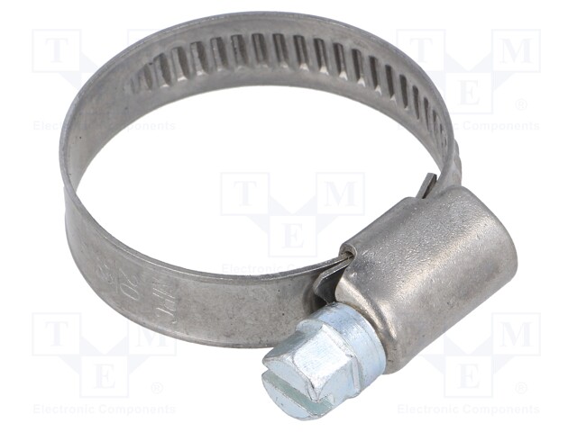 Worm gear clamp; W: 9mm; Clamping: 20÷32mm; chrome steel AISI 430