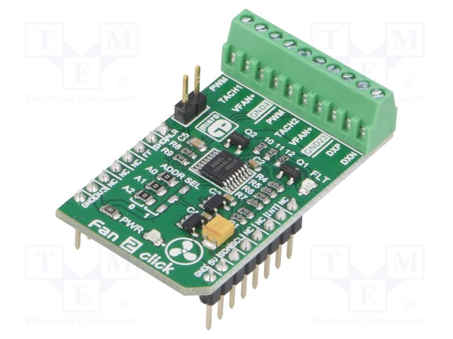 Click board; fan controller; I2C; MAX31760; mikroBUS connector