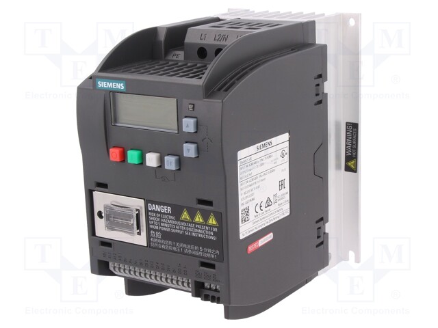 Inverter; Max motor power: 0.55kW; Out.voltage: 3x400VAC; IN: 6