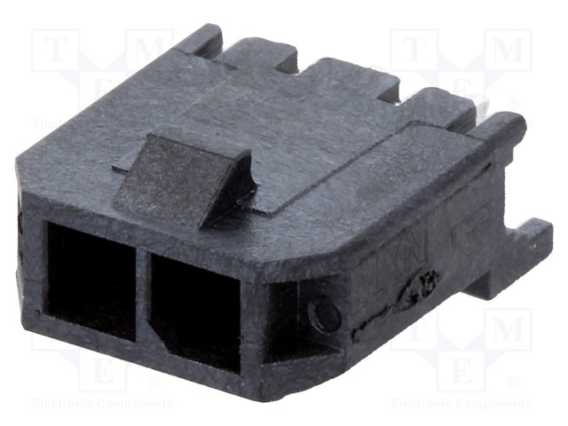 Socket; wire-board; male; Micro-Fit 3.0; 3mm; PIN: 2; THT; 5A; tinned