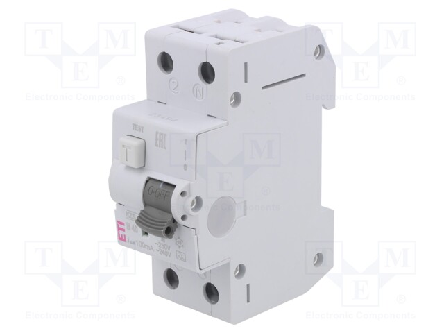 RCBO breaker; Inom: 40A; Ires: 100mA; Poles: 2; 230/400VAC; DIN; IP20