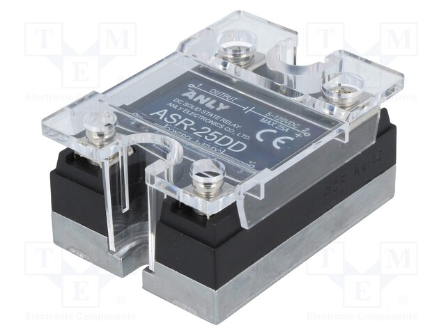 Relay: solid state; Ucntrl: 3÷32VDC; 25A; 5÷120VDC; Series: ASR