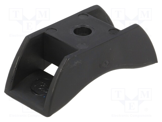 Cable tie holder; polyamide; black; A: 16mm; B: 19.1mm; C: 44mm