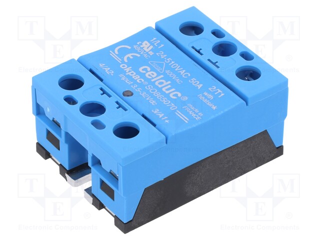 Relay: solid state; Ucntrl: 3.5÷32VDC; 50A; 24÷510VAC; -55÷100°C