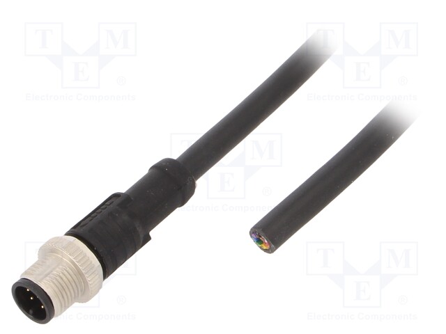 Connection lead; M12; PIN: 8; straight; 5m; plug; 30VAC; 2A; -20÷80°C