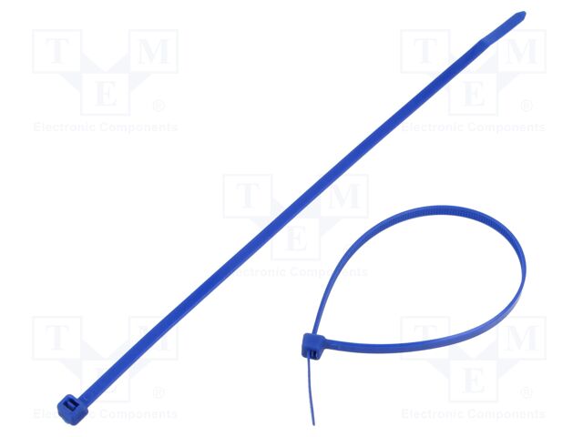 Cable tie; with metal; L: 200mm; W: 4.6mm; polyamide; 215N; blue