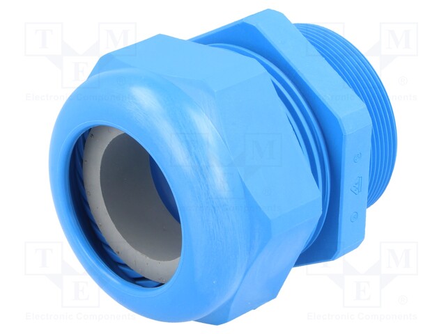 Cable gland; with long thread; M50; IP68; Mat: polyamide; blue