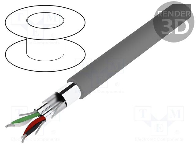 Wire; CSA CMG FT4,UL AWM 2464,UL CM,VW-1; 2x2x22AWG; PVC; 300V