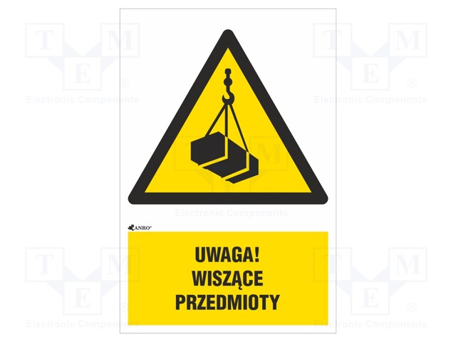 Safety sign; warning; Mat: PVC; W: 200mm; H: 300mm