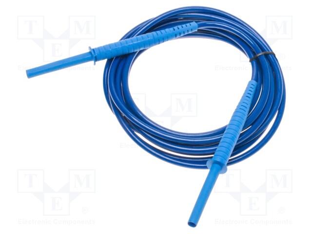 Test lead; banana plug-banana plug; insulated; Urated: 11kV; blue