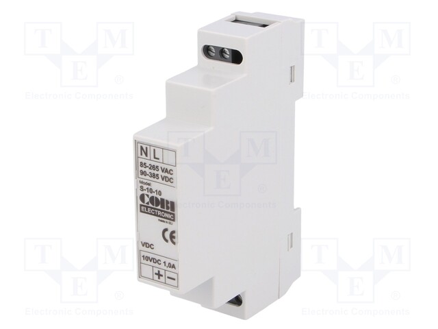 Power supply: switched-mode; 10W; 10VDC; 1A; 85÷265VAC; 90÷350VDC