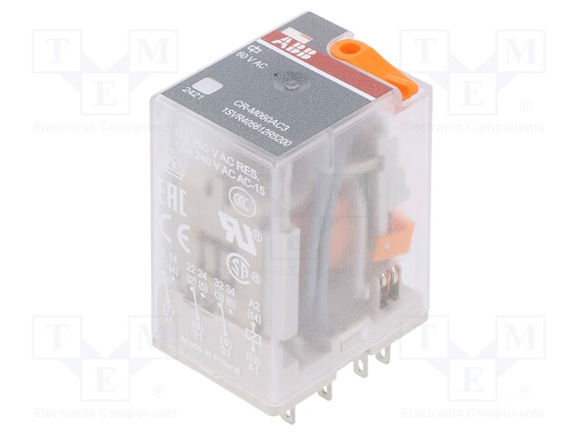 Relay: electromagnetic; 3PDT; Ucoil: 60VAC; 10A; max.250VDC