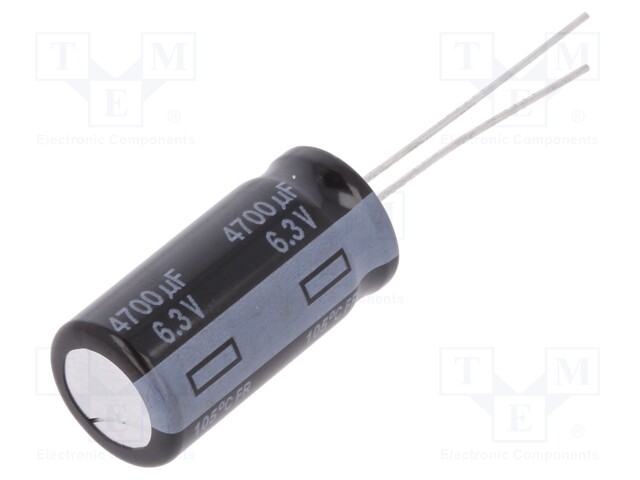 Capacitor: electrolytic; low impedance; THT; 4700uF; 6.3VDC; ±20%