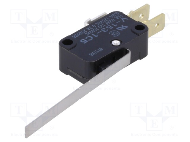 Microswitch SNAP ACTION; with lever; SPDT; 15A/250VAC; ON-(ON)