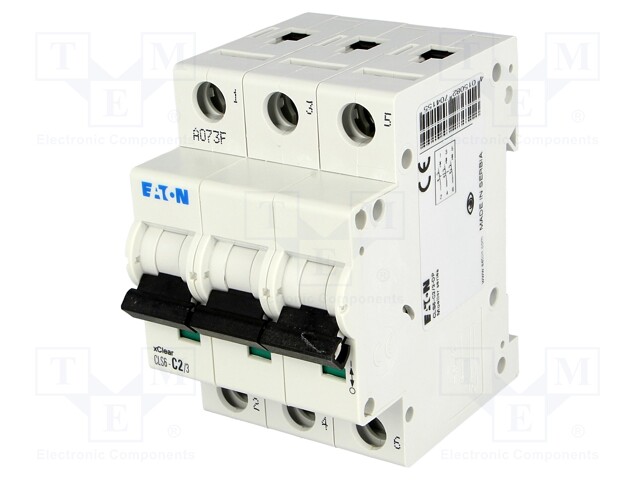 Circuit breaker; 400VAC; Inom: 2A; Poles: 3; DIN; Charact: C; 6kA