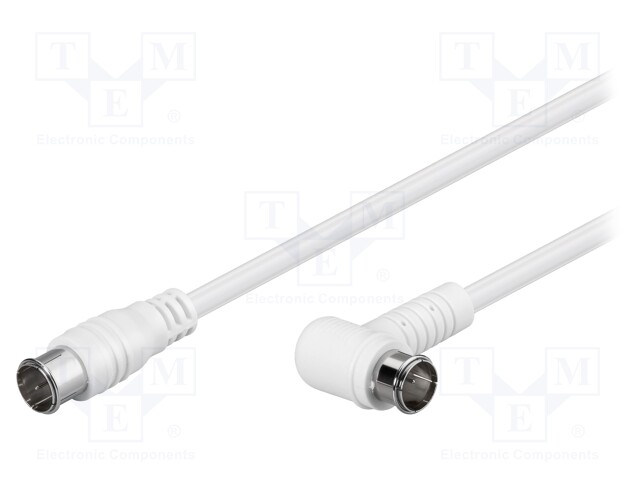 Cable; 75Ω; 3.5m; F plug "quick",F plug angular "quick"; white