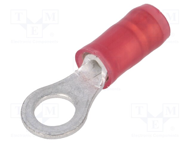 Ring terminal; M4; Ø: 4.17mm; 0.3÷1.42mm2; crimped; for cable; red