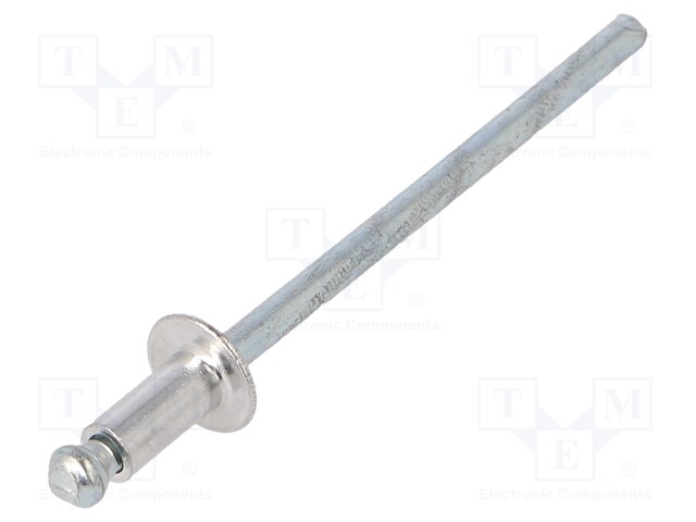 Rivet; aluminium; Rivet diam: 3mm; L.rivet: 6mm; 500pcs.