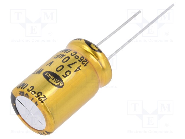 Capacitor: electrolytic; THT; 470uF; 50VDC; Ø12.5x20mm; ±20%; 5000h